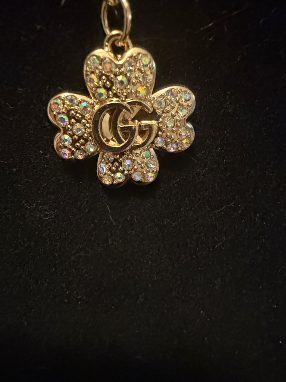 Inspired Gold Crystal Clover Pendant Necklace - Women Jewelry - Picture 2 of 4